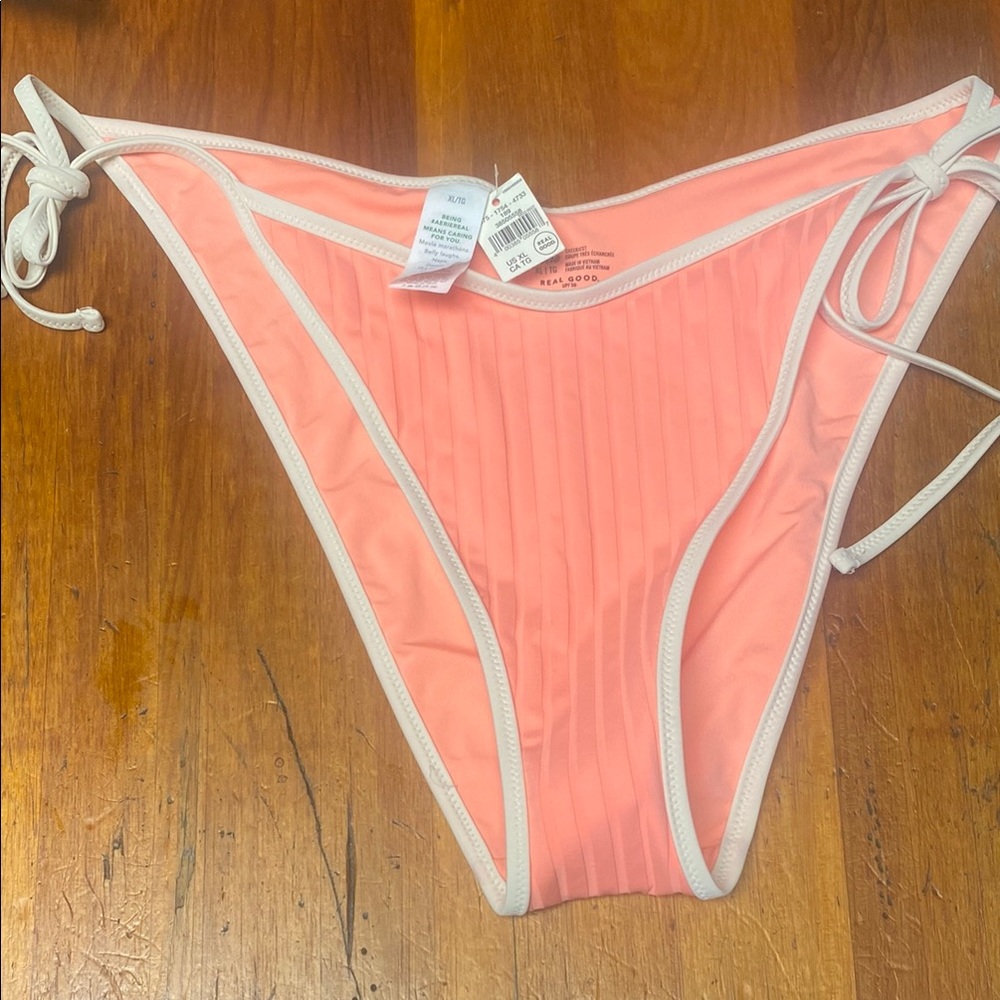 Aerie Peach Bikini Bottom with Ties